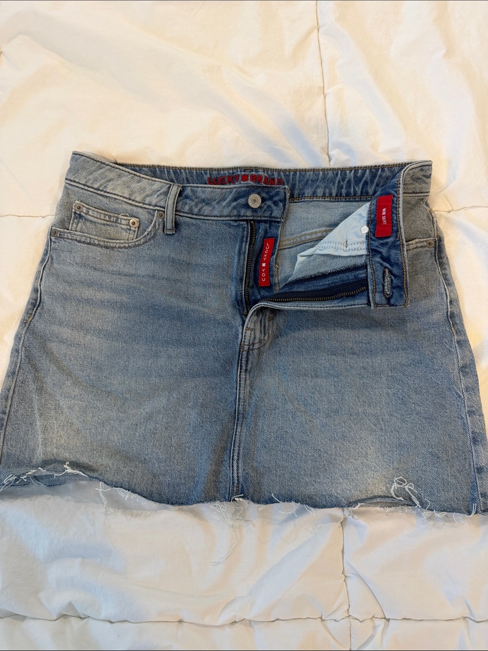 Lucky Brand Light Wash Denim Mini Skirt
